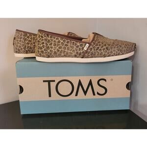 TOMS Alpargata Women’s Shoes Size 8 Bronze Animal Printed Glitter New With Box